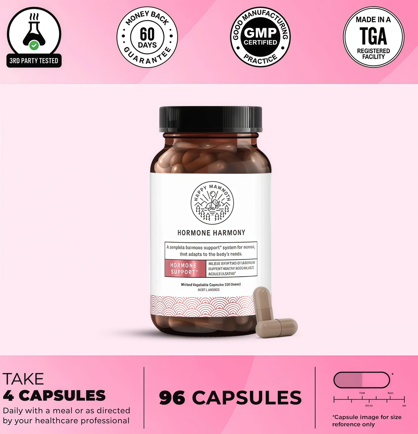 Happy Mammoth **Not AvailableHormone Harmony Natural HormonalSupport for Women, Relief forMenopause, Perimenopause, HealthyHormonal Balance, Hot Flashes.